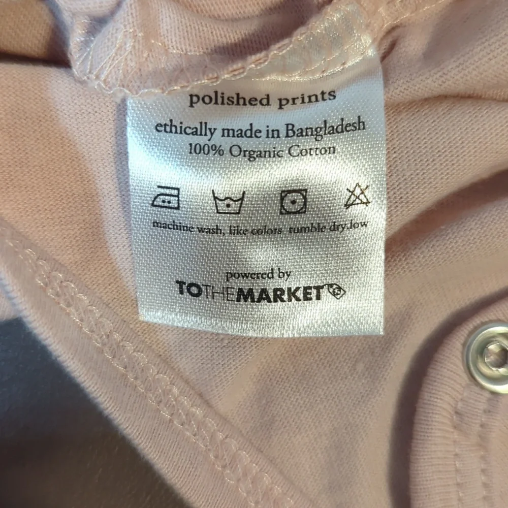 Polished Prints Onesie Bodysuit 6 Mo light pink rose colored Short Sleeve NWT